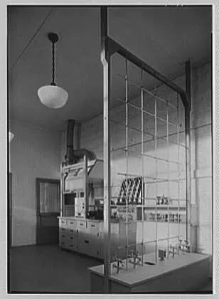 Historical interior view of the Allied Chemical Corporation in Morristown, New Jersey.